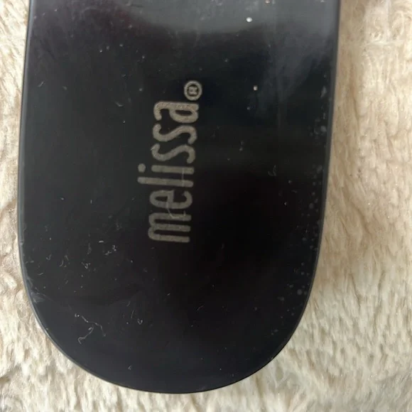 Melissa Black and Gold Glitter Bow Sandals Size 8 - Picture 4 of 7